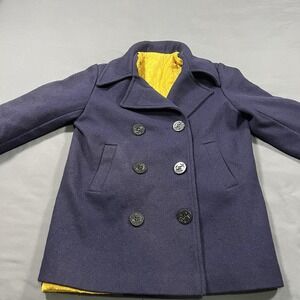 Vintage Sears 60's 70's Navy Wool Peacoat Jacket Coat Women's Size 10 Nautical